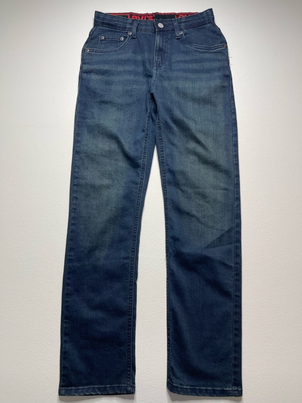 Levi's 514 Straight Fit Dark Wash Boys Jeans Size 16 REG W28 L30